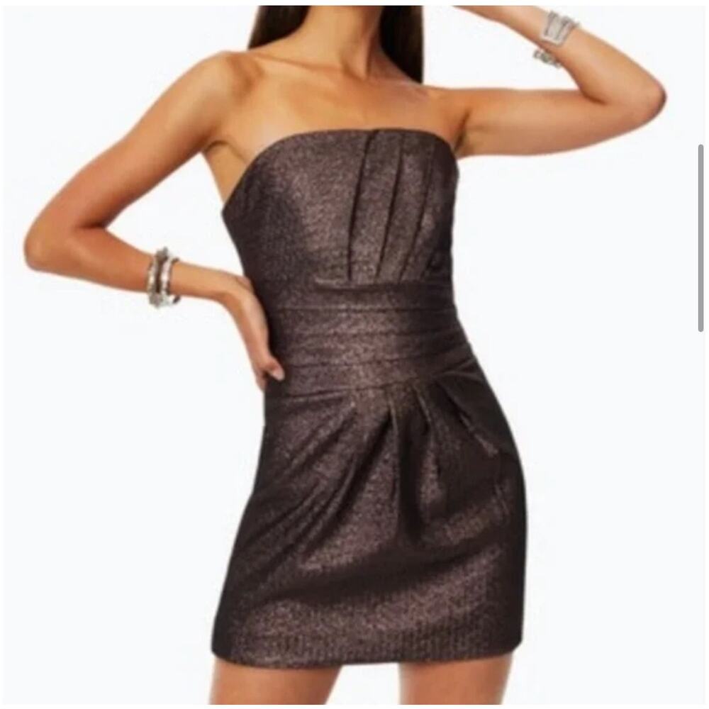 RAMY BROOK Bronze Avril Metallic Mini Dress